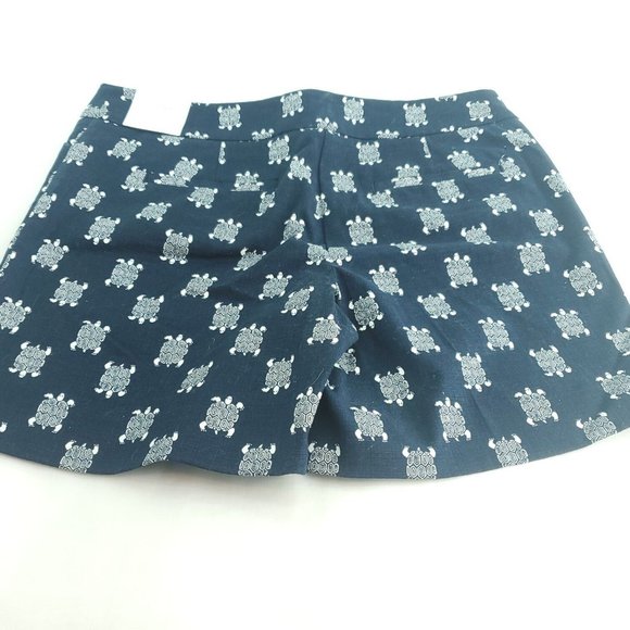 Ann Taylor Loft Womens Blue Turtle Print Flat Front The Riviera Shorts Size 4 - Picture 2 of 12